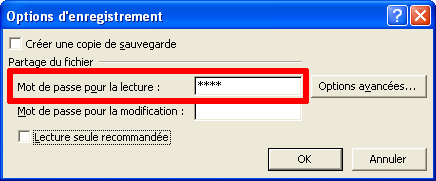 Excel Mot de Passe